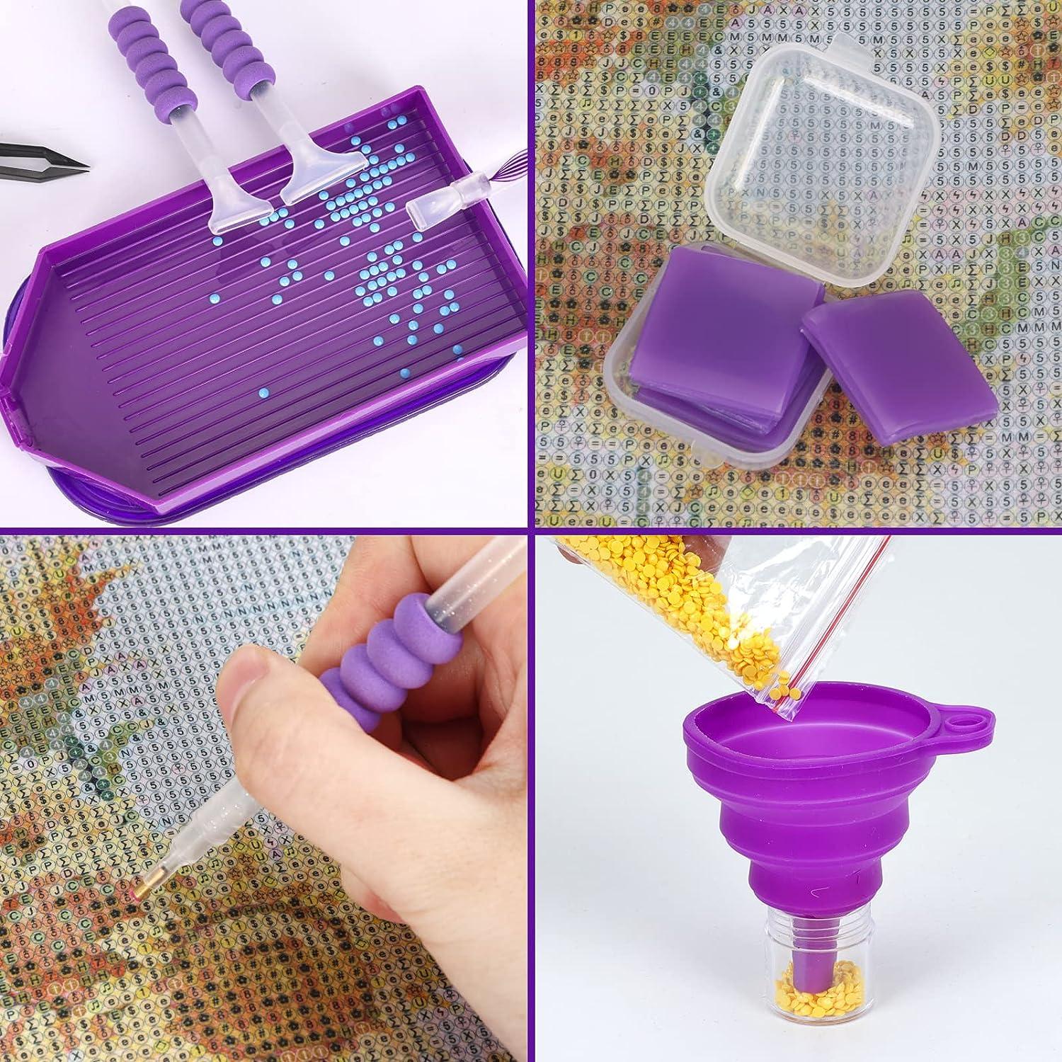 57 Purple Diamond Painting Tool Set With Storage Box, DIY Diamond Art  Accessories, Diamond Painting Set, Pen Holder Cushion Funnel Bead Storage  Container, Christmas Gift Art Supplies For Diamond Painting Enthusiasts