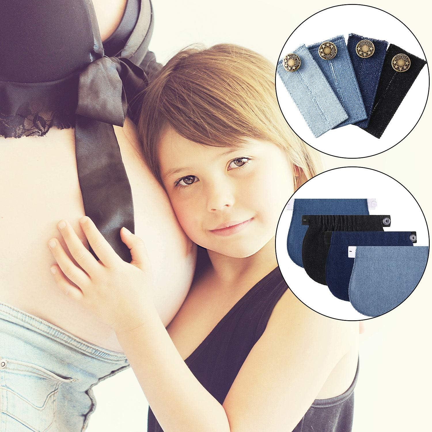 8 Pieces Maternity Pants Extender Elastic Pant Button Extenders Adjustable  Waistband Extender for Pregnancy Women Men Jeans Pants Trouser Assorted  Colors