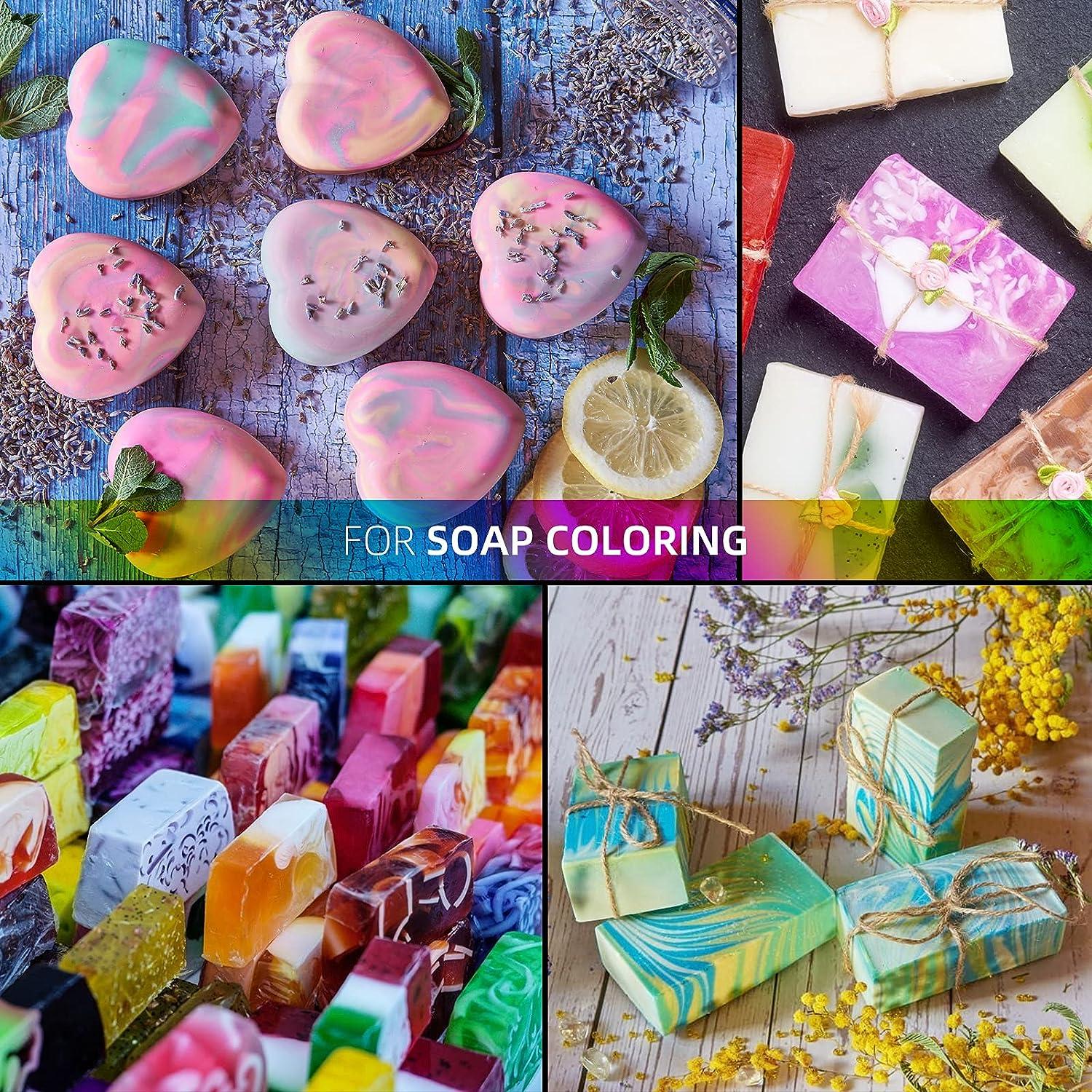 Bath Bomb Soap Dye - 36 Color Concentrated Food Grade Skin Safe Liquid  Based Bath Bomb Colorant - Vibrant Rainbow Soap Coloring for Soap Making  DIY