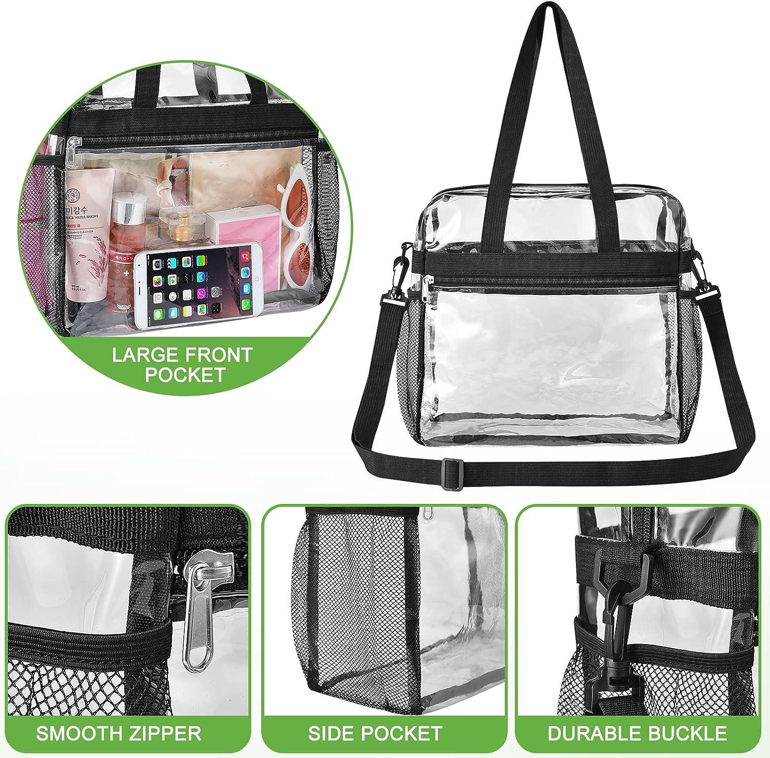 Oraben Clear Lunch Bags for Work See Through Plastic Lunch Box Transparent Lunch Bags for Men and Women Children (Black)