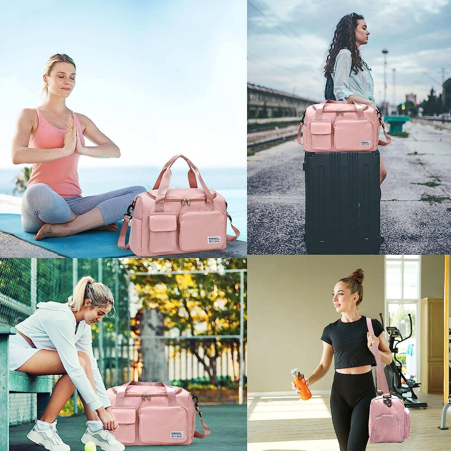TWENTY FOUR Travel Duffle Bags Sports Tote Gym Bag Shoulder Weekender  Overnight Duffel Bag for Women Mens 