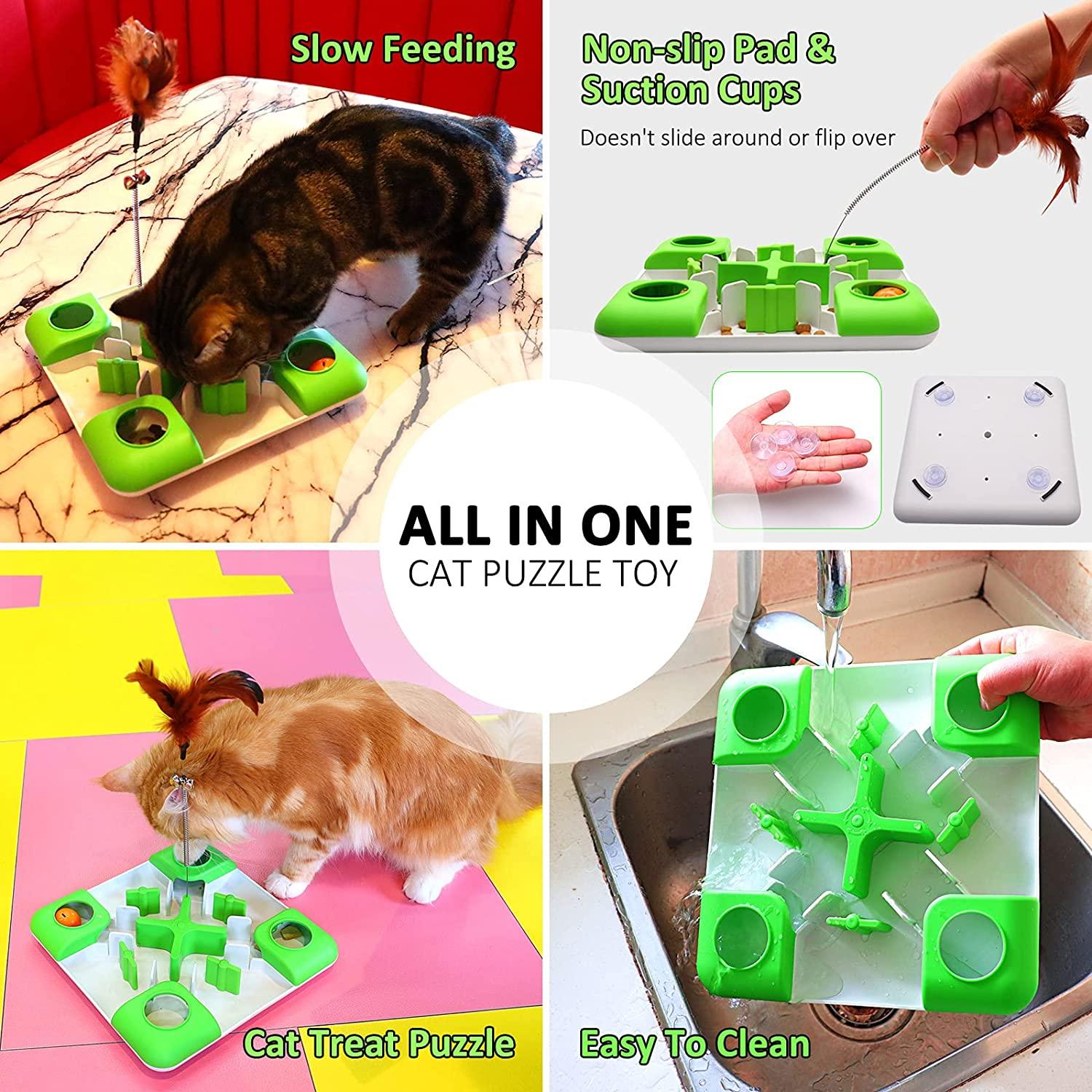 Non-Slip Interactive Slow Feeder Dog Puzzle, Food & Treat Training Toy for  All Dog Sizes & Cats