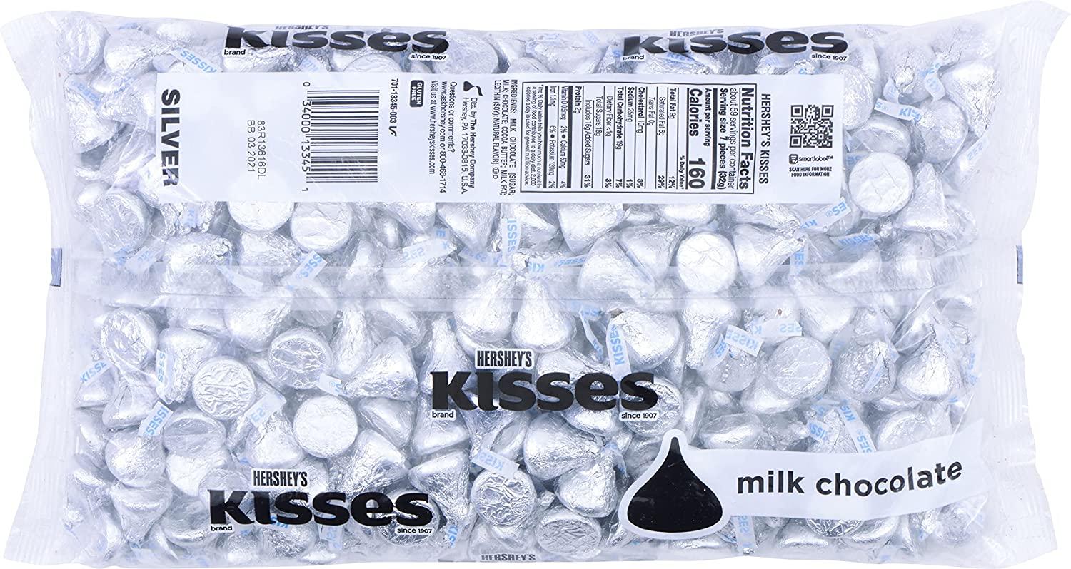 HERSHEY'S KISSES Light Blue Foil Milk Chocolate Candy, 66.7 oz bag