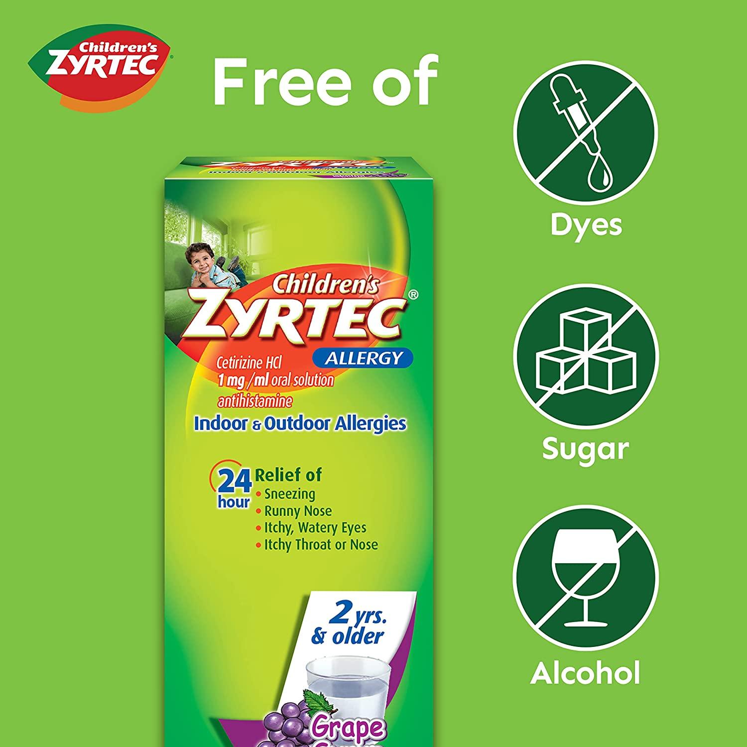 Zyrtec 24 Hour Childrens Allergy Syrup with Cetirizine HCl