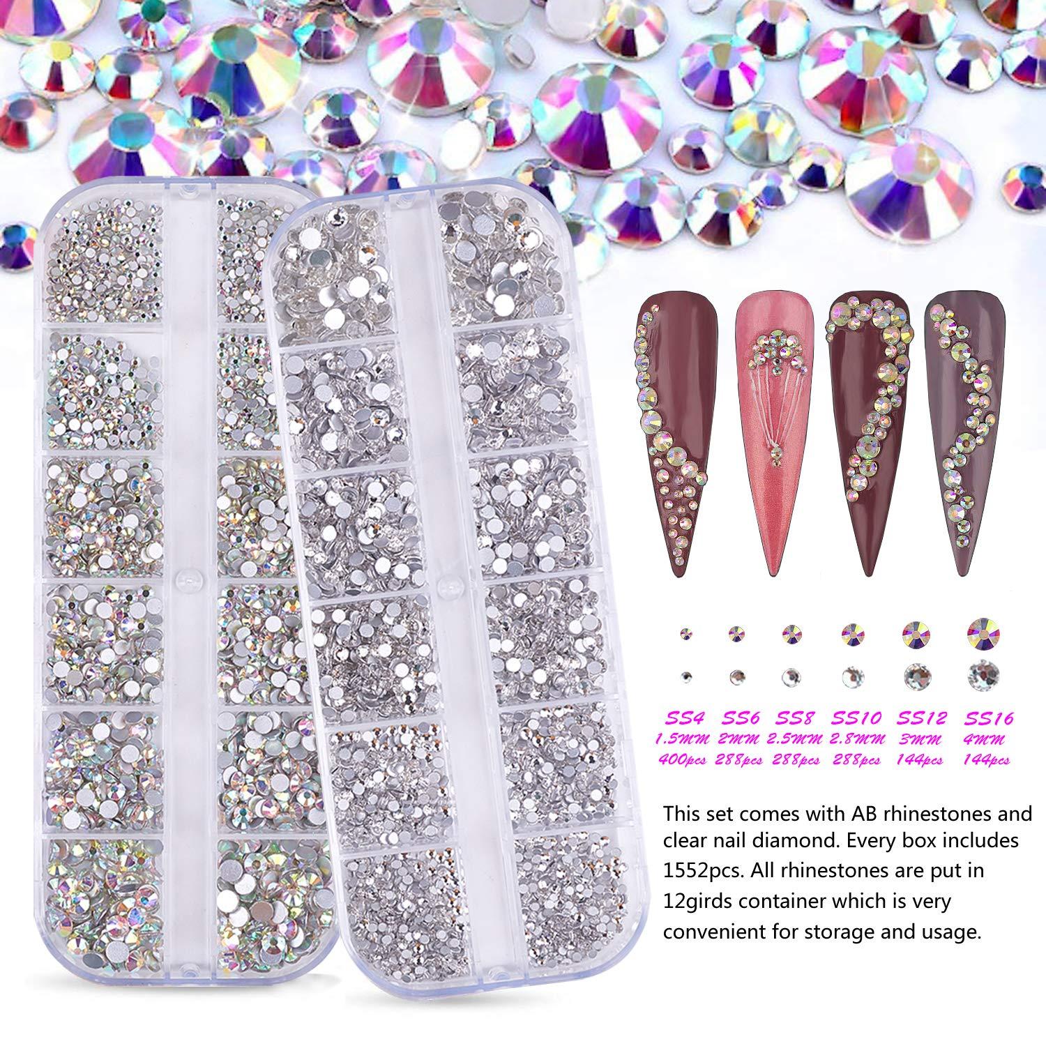 Nail Rhinestones Glitter Heart Crystal Rhinestone For Nail Art Accessories  Sequins For Decoration Glasses Stones Gems