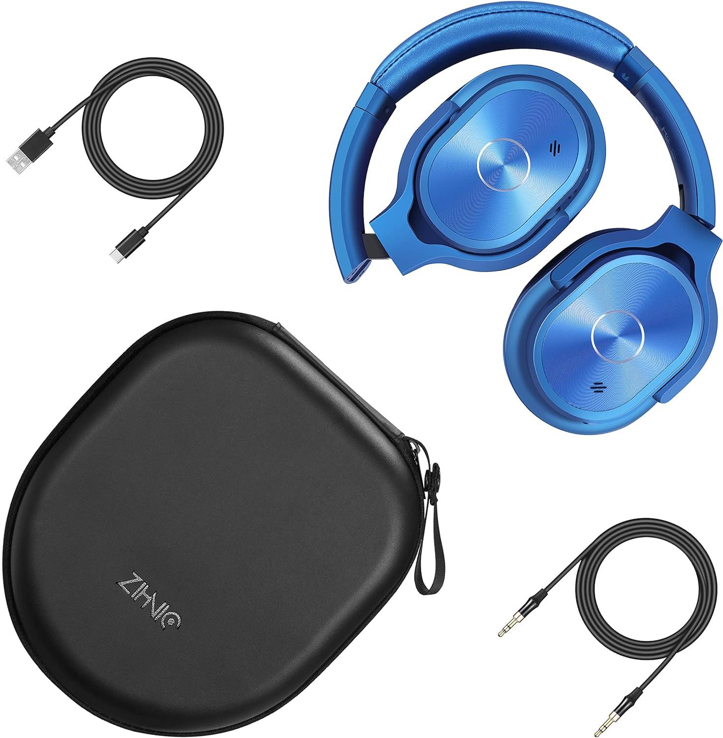 ZIHNIC Active Noise Cancelling Headphones 40H Playtime Wireless