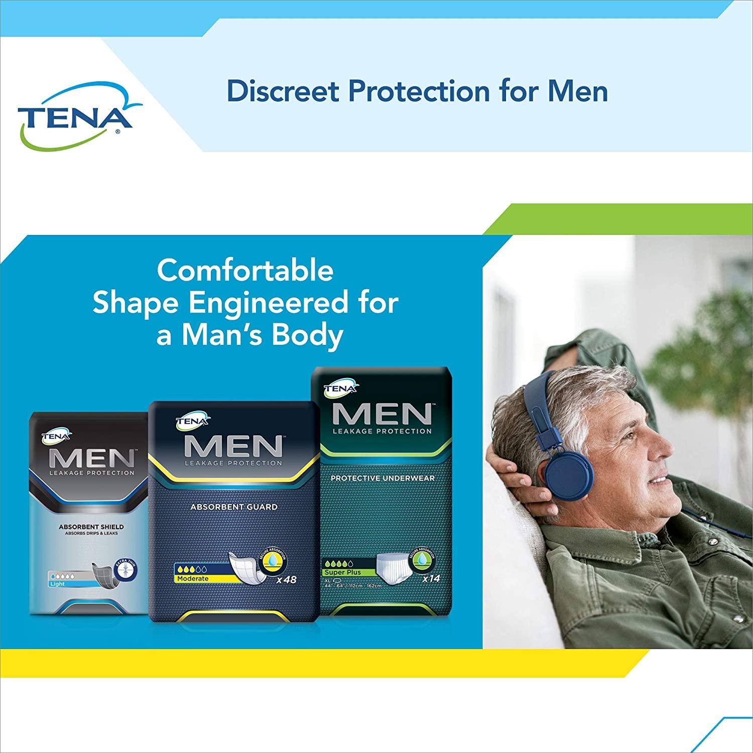TENA MEN Protective Guards: Incontinence Male Guards Pads For Men 1 Pack  and 3 Packs – TENA