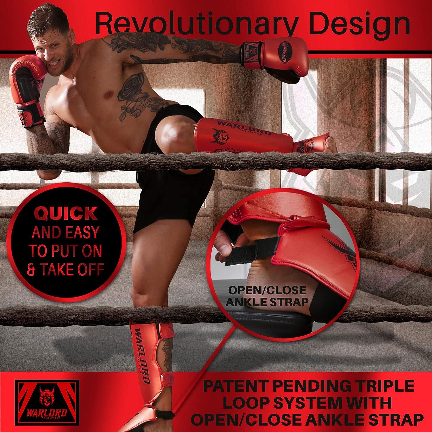 WARLORD PRO Muay Thai Shin Guards for Men MMA Gear