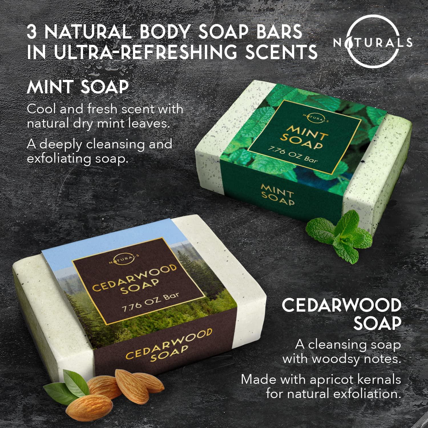 Traverse Bay Bath and Body- All natural handmade cold process bar soap,  Eucalyptus mint with French green clay, essential oil soap. 3 bar pack 16 +  . Made in the USA at