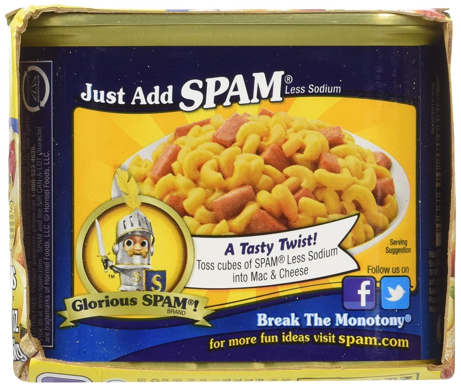 Spam 25% Less Sodium, 12 oz, 8-Count