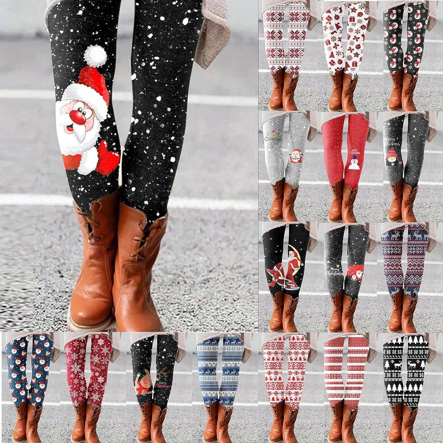 Best Deal for Snowman Leggings for Women Casual Christmas Santa Tights