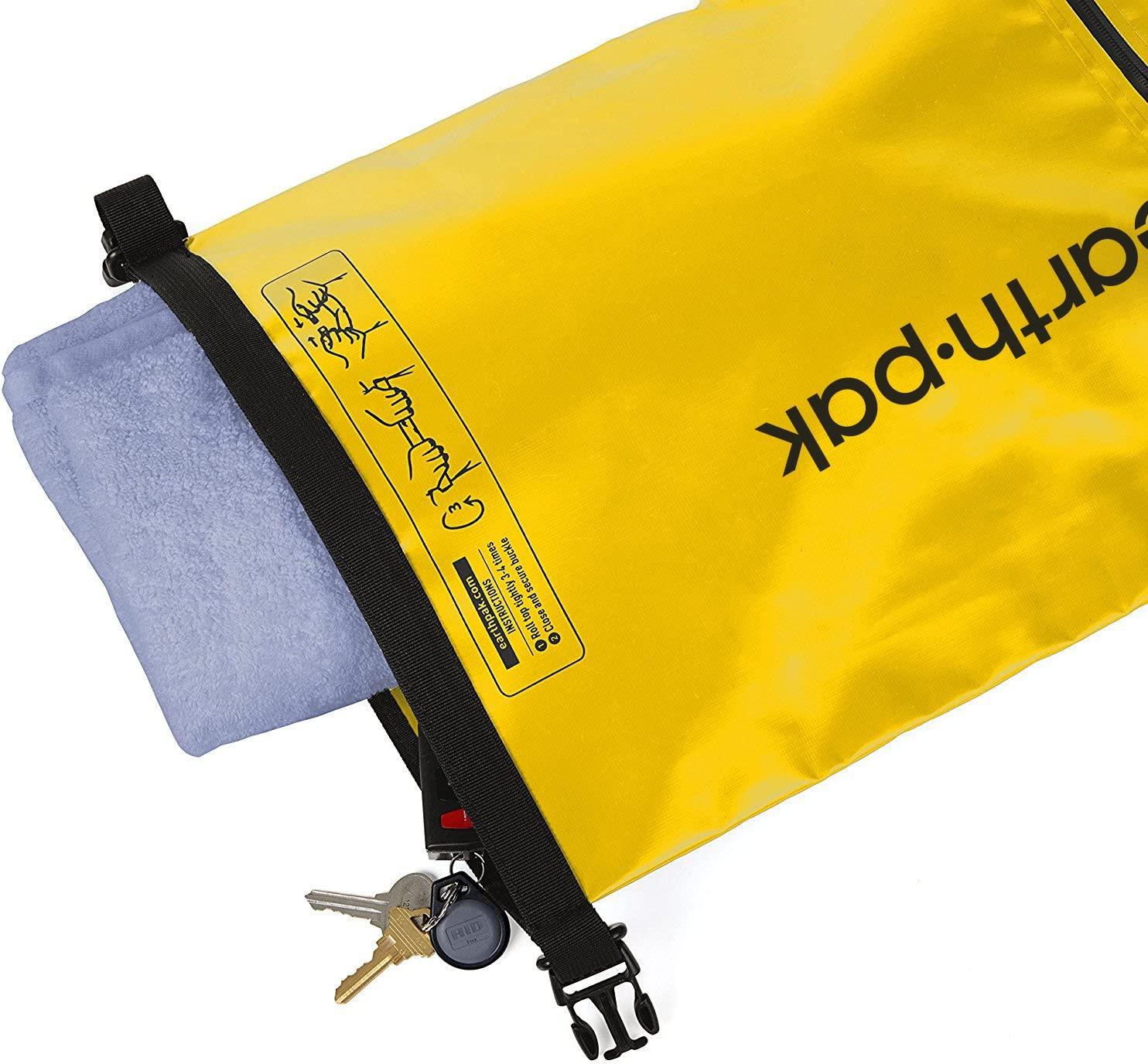 Earth Pak- Waterproof Dry Bag with Front Zippered Pocket Keeps