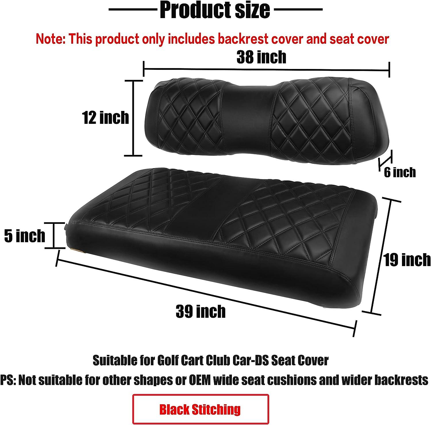 NOKINS Golf Cart Diamond Seat Cover Kit, Fit for Club Car EZGO Yamaha  Ordinary Seat Cushion, No Need to Use Gun Nails, Golf Cart Vinyl Seat Cover