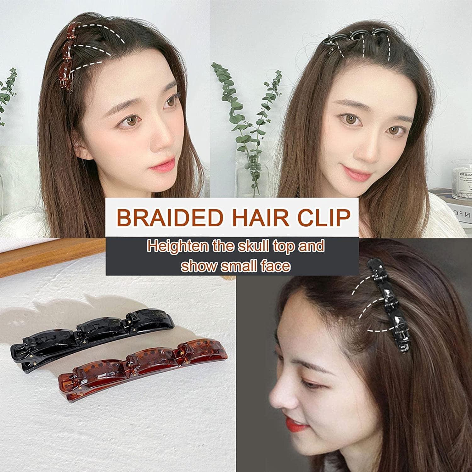 4 PCS French Braider Hair Tool Fashion Double Layer Band Twist Plait Clip  Front Hair Clips Hairpin Headband Beauty Tool Hair Accessory