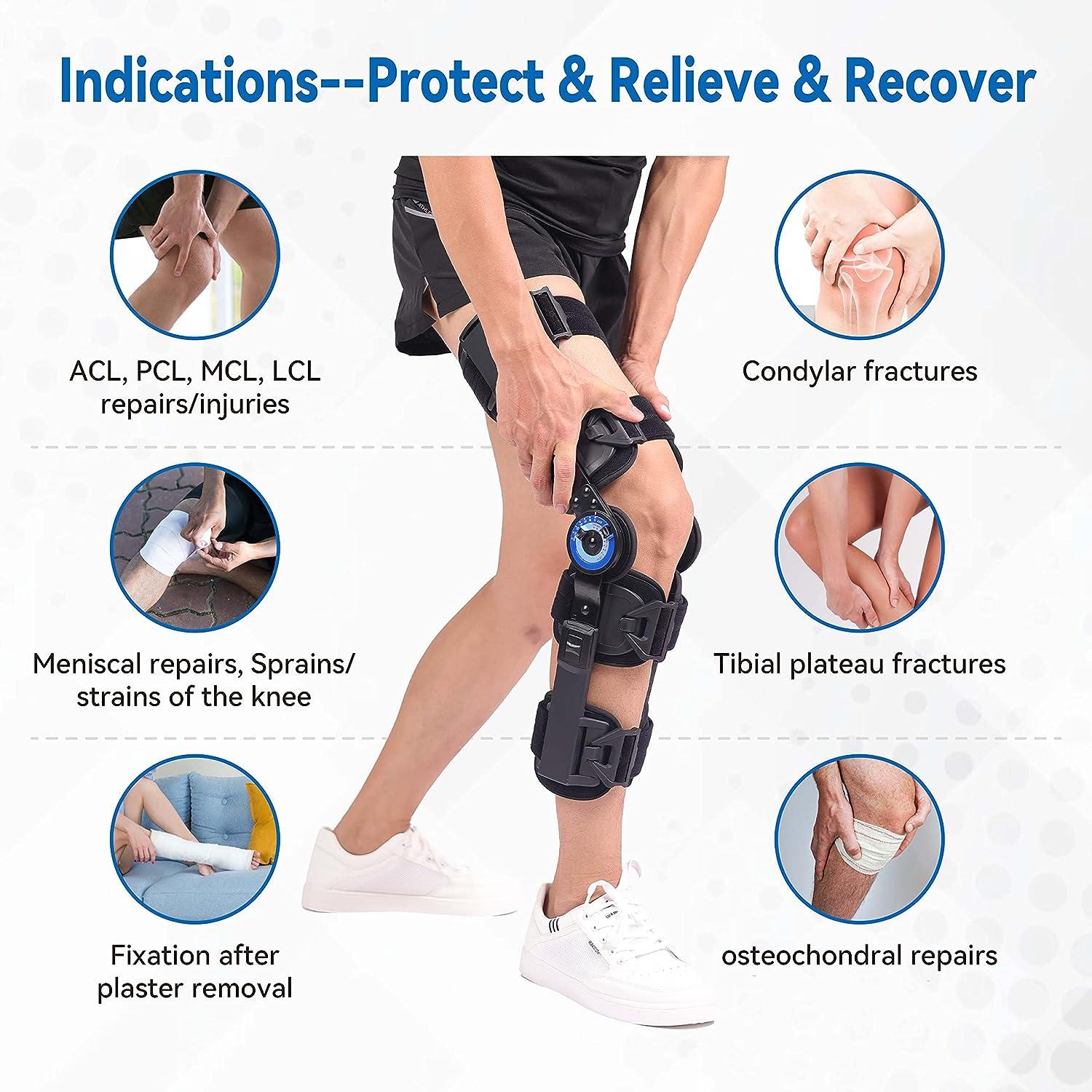 Brace Direct ROM Post-Op Knee Brace- Telescoping T Scope Range of Motion  for Ligament Patellar and fracture surgeries, ACL, MCL, PCL, Meniscus