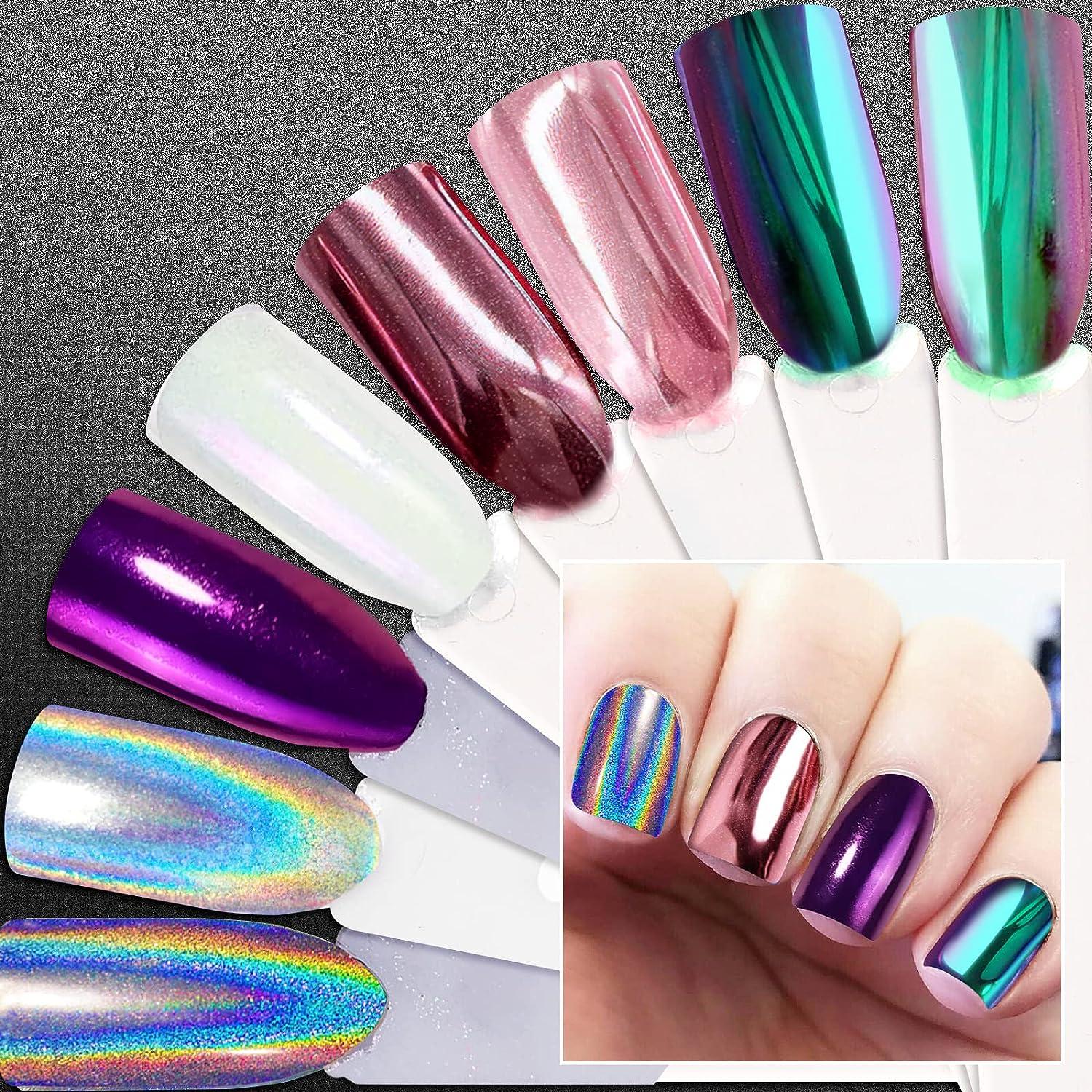 Rainbow Chrome Mirror Aurora Nail Powder Pigment Factory Price - China  Cosmetics and Chameleon Pearl Pigment price