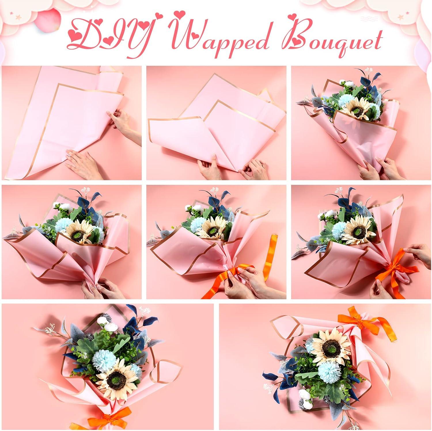 DIY Art Paper Flower Wrapping Paper, Gift Paper, Packaging