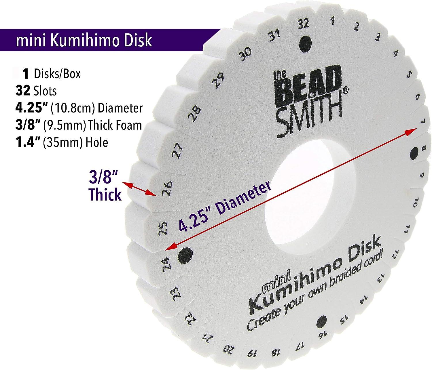 The Beadsmith Round Kumihimo Disk 4.5 inch Diameter 3/8 Thick Dense Foam  Jewelry Tools for Braiding 1 disks 4.25-Round