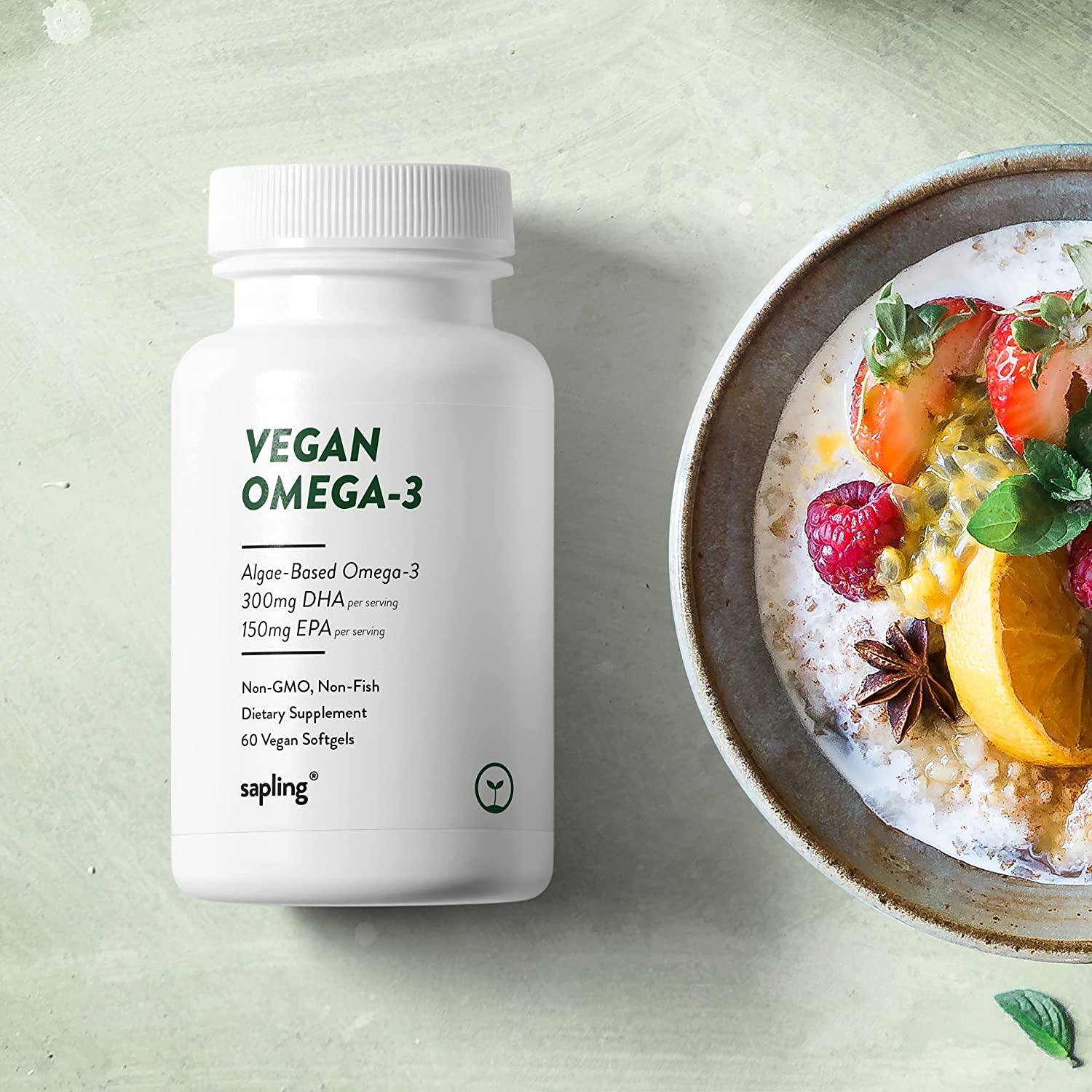 Vegan Omega 3 Supplement - Plant Based DHA EPA Fatty Acids - Carrageenan  Free Alternative to Fish Oil Supports Heart Brain Joint Health -  Sustainably Sourced Algae Fish Oil Free - 60 Softgels 60 Count (Pack of 1)
