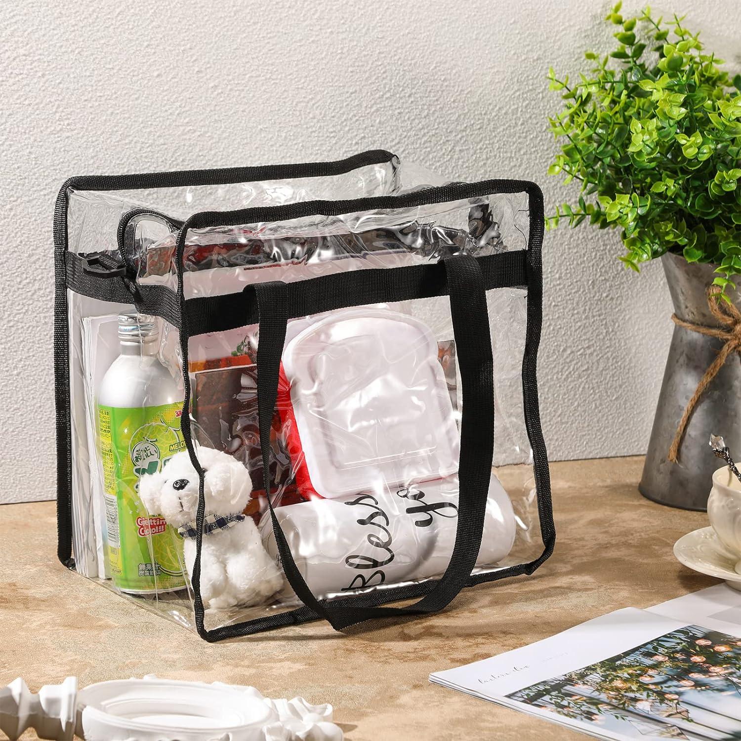 Clear White Plastic T-shirt Bags with Handles - 10