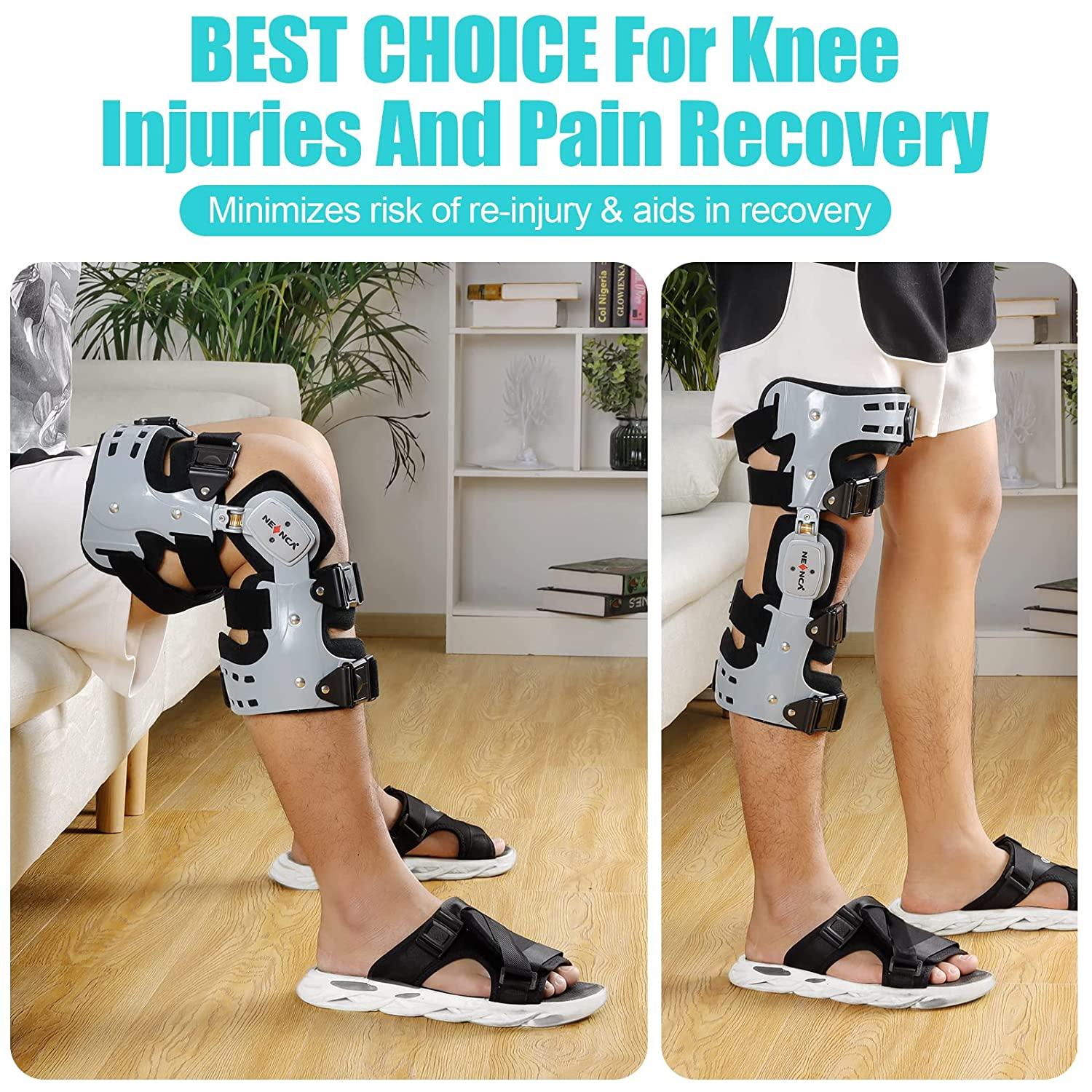 Hinged ROM Knee Brace Recovery Stabilization for ACL PCL MCL OSTE Arthritis  Joint Injuries and Orthopedic Rehab Orthosis Stabilizer for Women and Men
