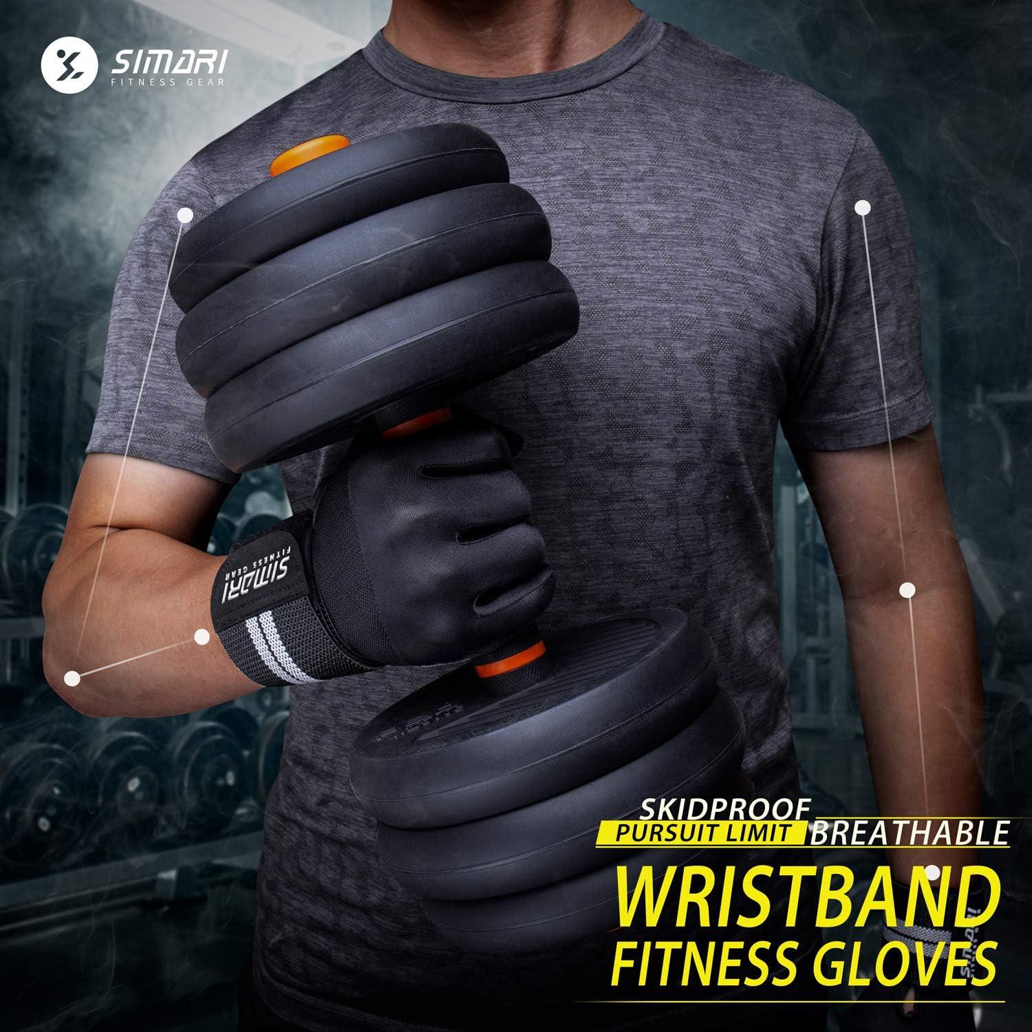 SIMARI Workout Gloves Men Women Weight Lifting Gloves with Wrist Support  for Gym Exercise Fitness Training Lifts Made of Microfiber and Spandex  Fiber