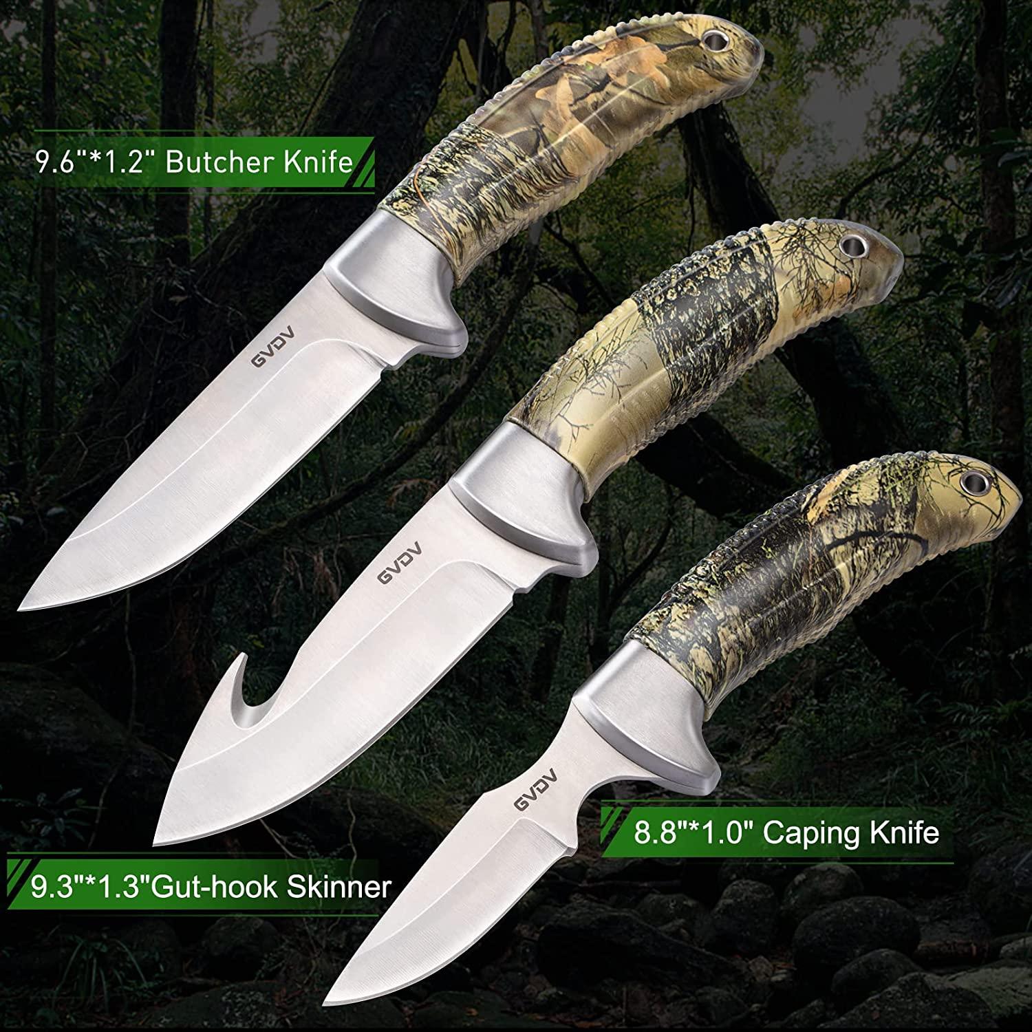 GVDV Hunting Knife Set - 14 Pieces, Portable Butcher Game