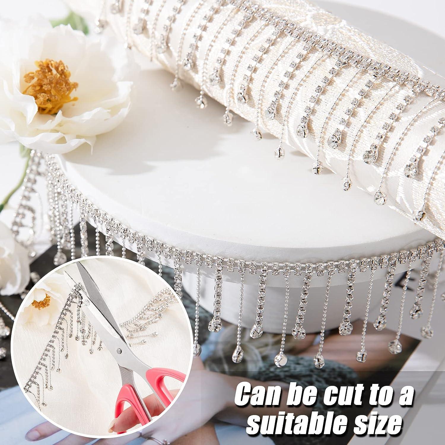 1 yard Super long tassel crystal style rhinestone fringe trim sew on  clothing wedding boots clothing