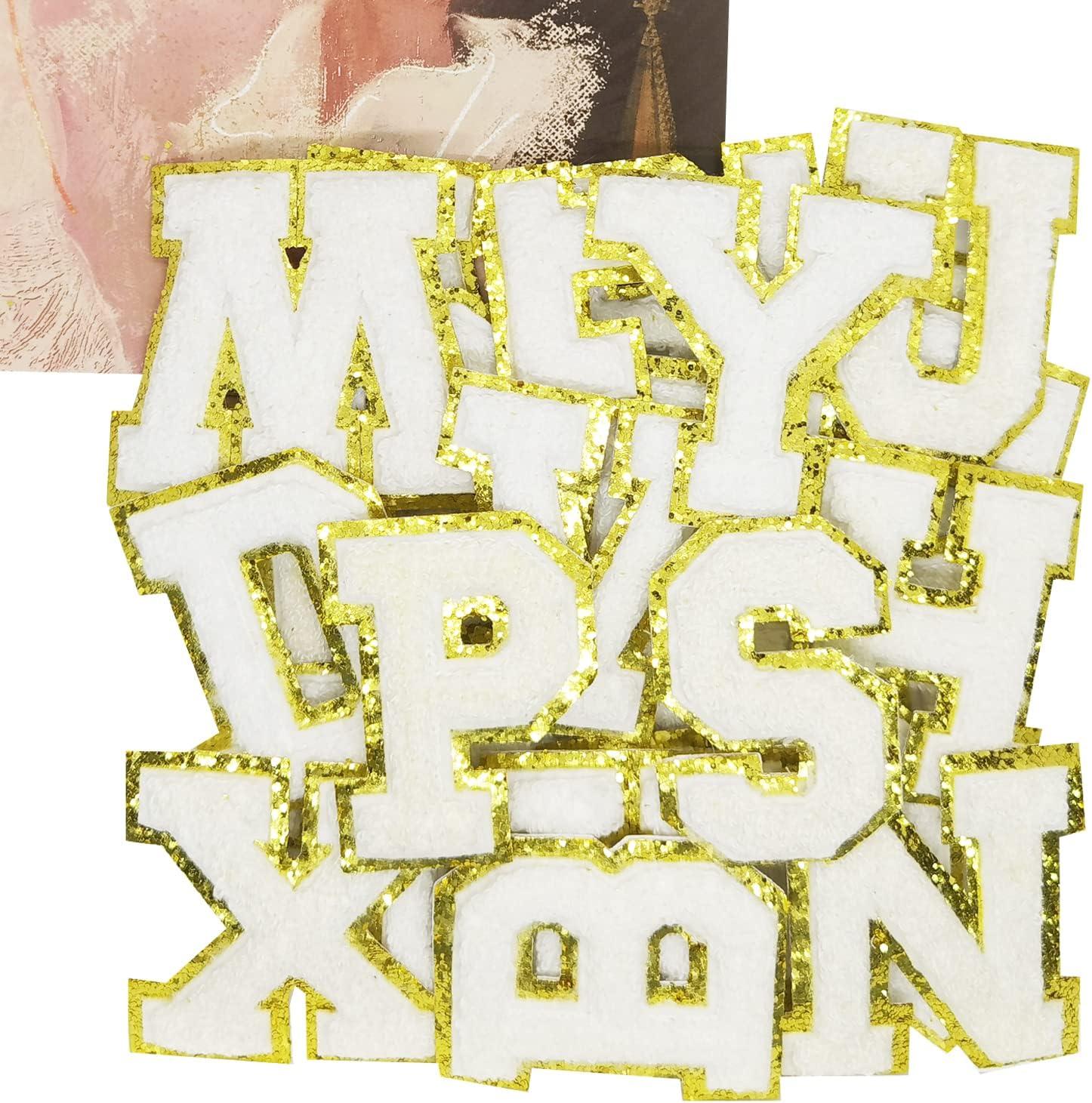 Yellow Chenille Glitter Letters Sticker Sheet