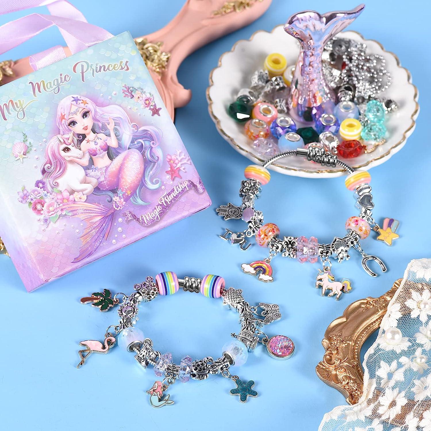 BDBKYWY Charm Bracelet Making Kit & Unicorn/Mermaid Girl Toy- ideal Crafts  for Girls Ages 8-12 The Perfect Gifts for Girls who Inspire Imagination and  Create Magic with Art Set and Jewelry Making Kit