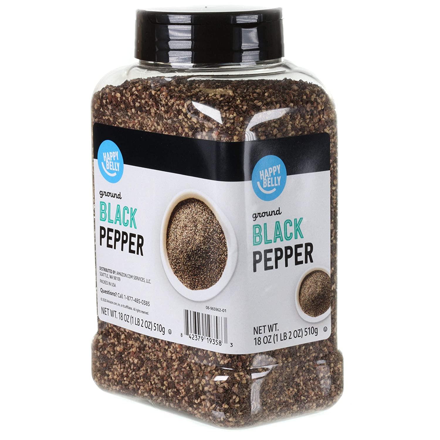   Brand - Happy Belly Black Pepper, Coarse