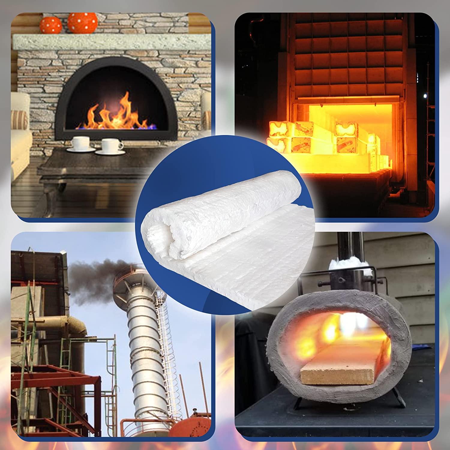 IMPREC Ceramic Fiber Insulating Blanket，High Temperature 1260℃, for  Furnaces, Furnaces, Kilns, Firebricks, Boilers, Kilns, Blacksmith Shops,  Pizza