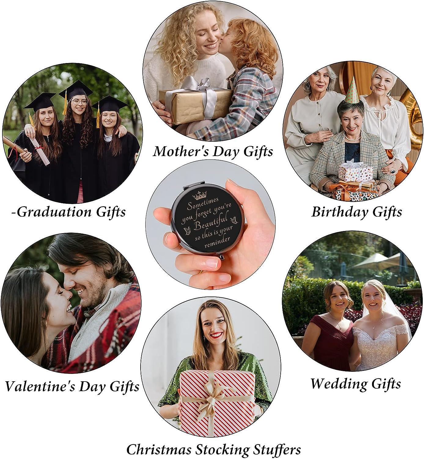 COYOAL Friendship Gifts for Women, Christmas Stocking Stuffers Gifts for  Her, Inspirational Compact Mirror, Personalized Birthday Gifts for Friends