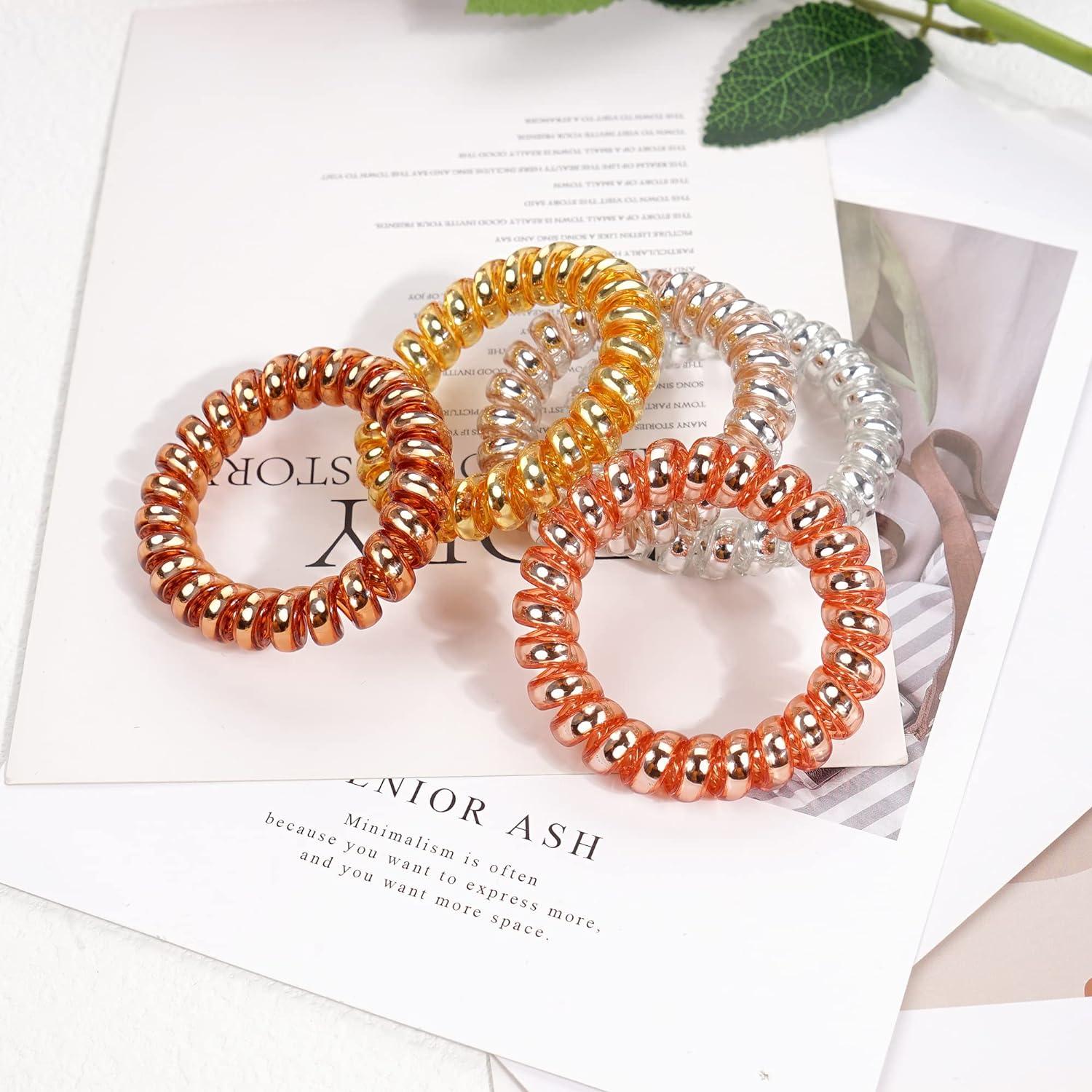 Spiral Hair Ties, 40PCS Hair Ties,Small Coil Hair Ties for Girls