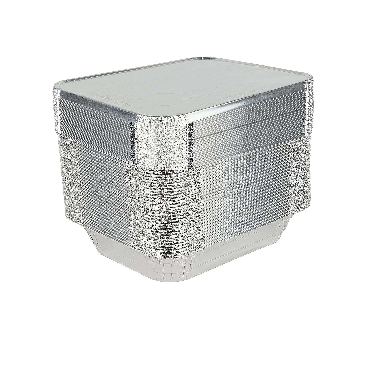 Stock Your Home 9x13 Pans with Lids (10 Pack) - Aluminum Foil Pans