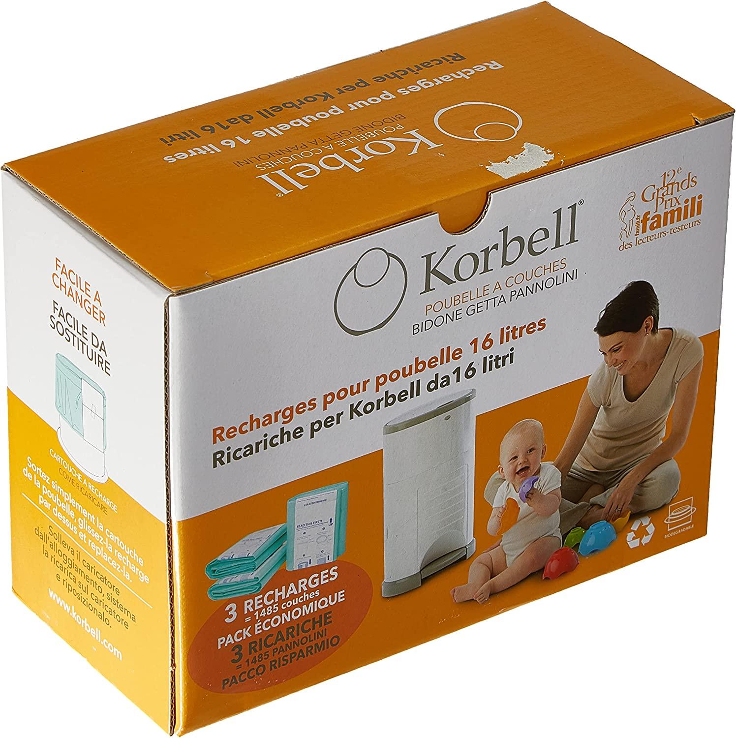 Korbell - Recharges poubelle à couches 16L