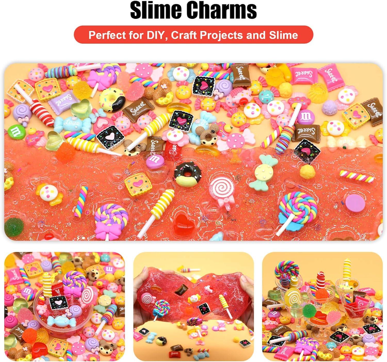  40 Pcs Nail Charms, TemBelle Slime Charms, Resin