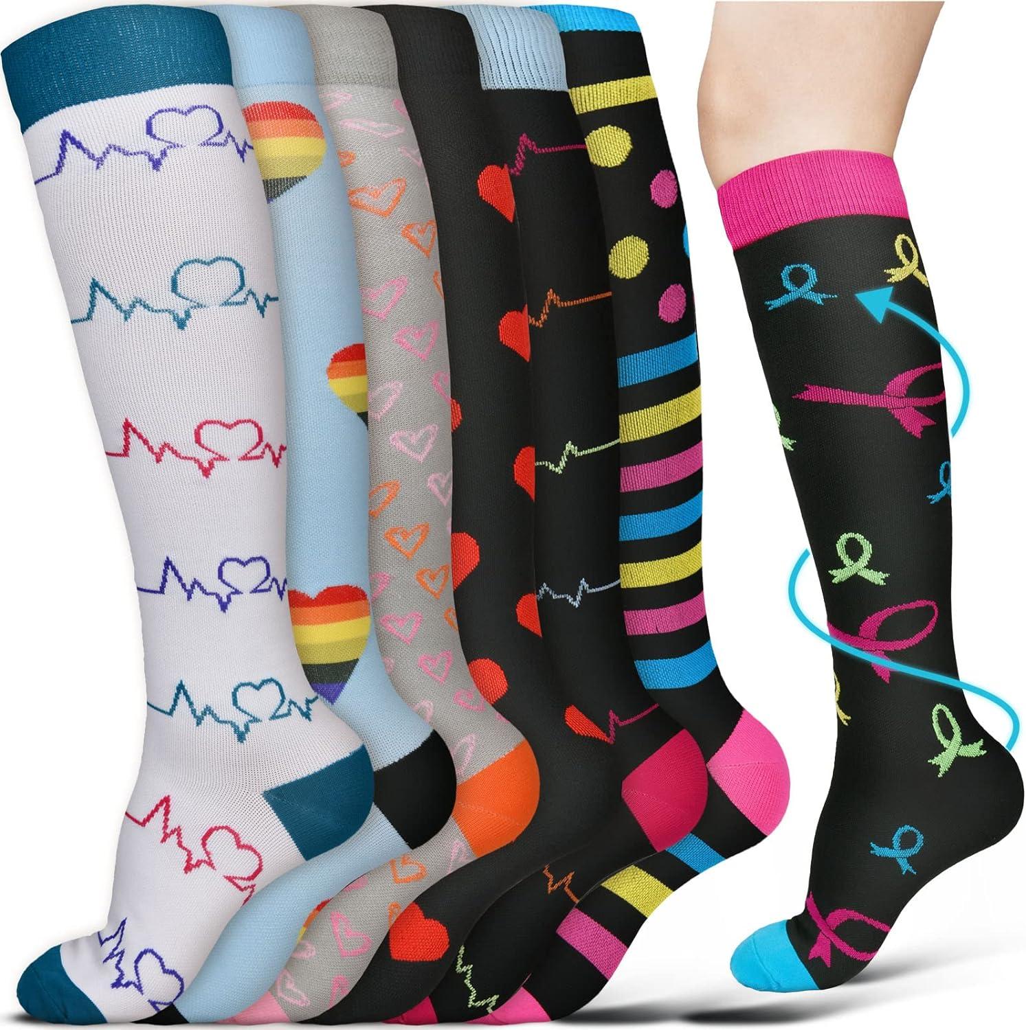 Rainbow Non-Slip Circulation Socks