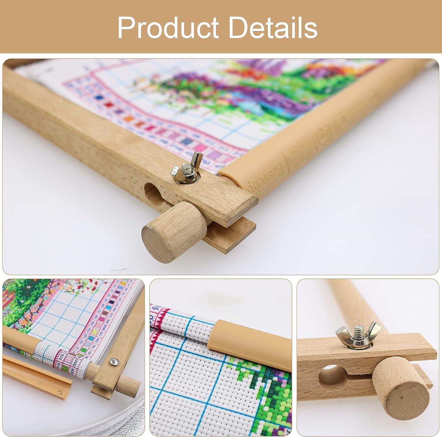 Cross Stitch Scroll Frame, Beech Wood Needlepoint Stretcher Frame, Wood  Needlework Frame Quilting Hoop Stand Stitching Needlepoint Holder  Tool(18.1 x 11.2) : : Home