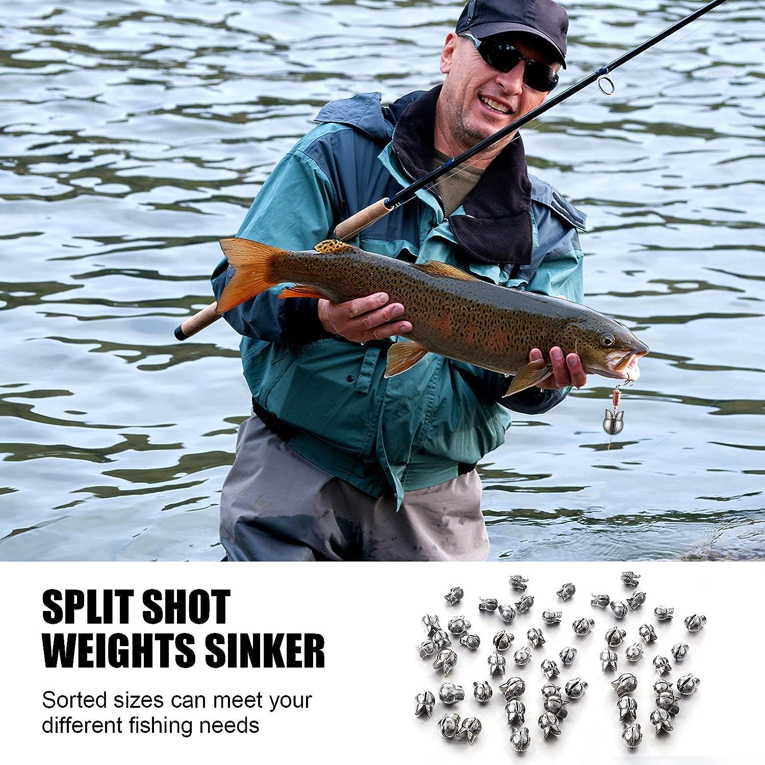 FREE FISHER Split Shot Fishing Weights,205pcs Round Split Shot Sinker  Removable Fishing Weights Sinkers 5 Sizes, Terminal Tackle -  Canada