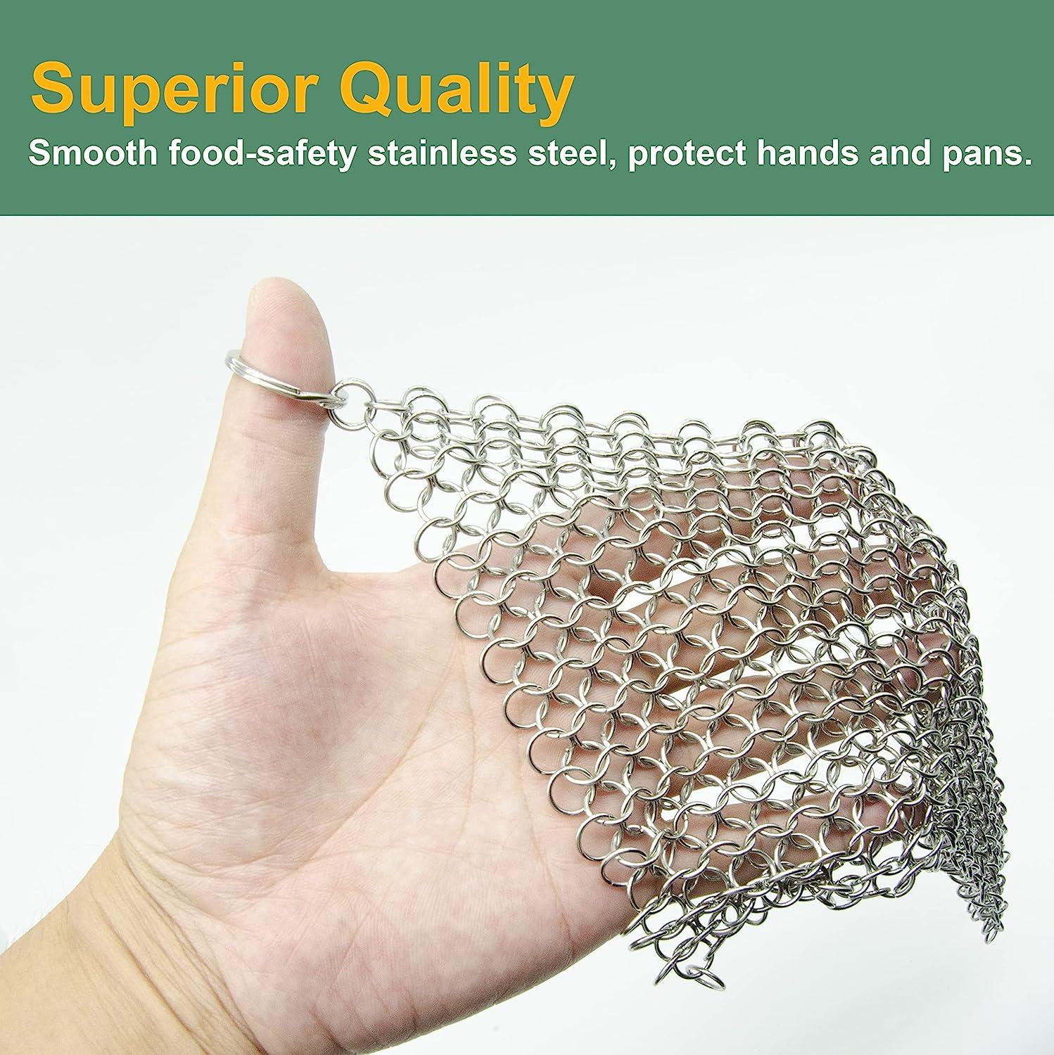 7x7 Stainless Steel Cast Iron Cleaner 316l Chainmail Scrubber For