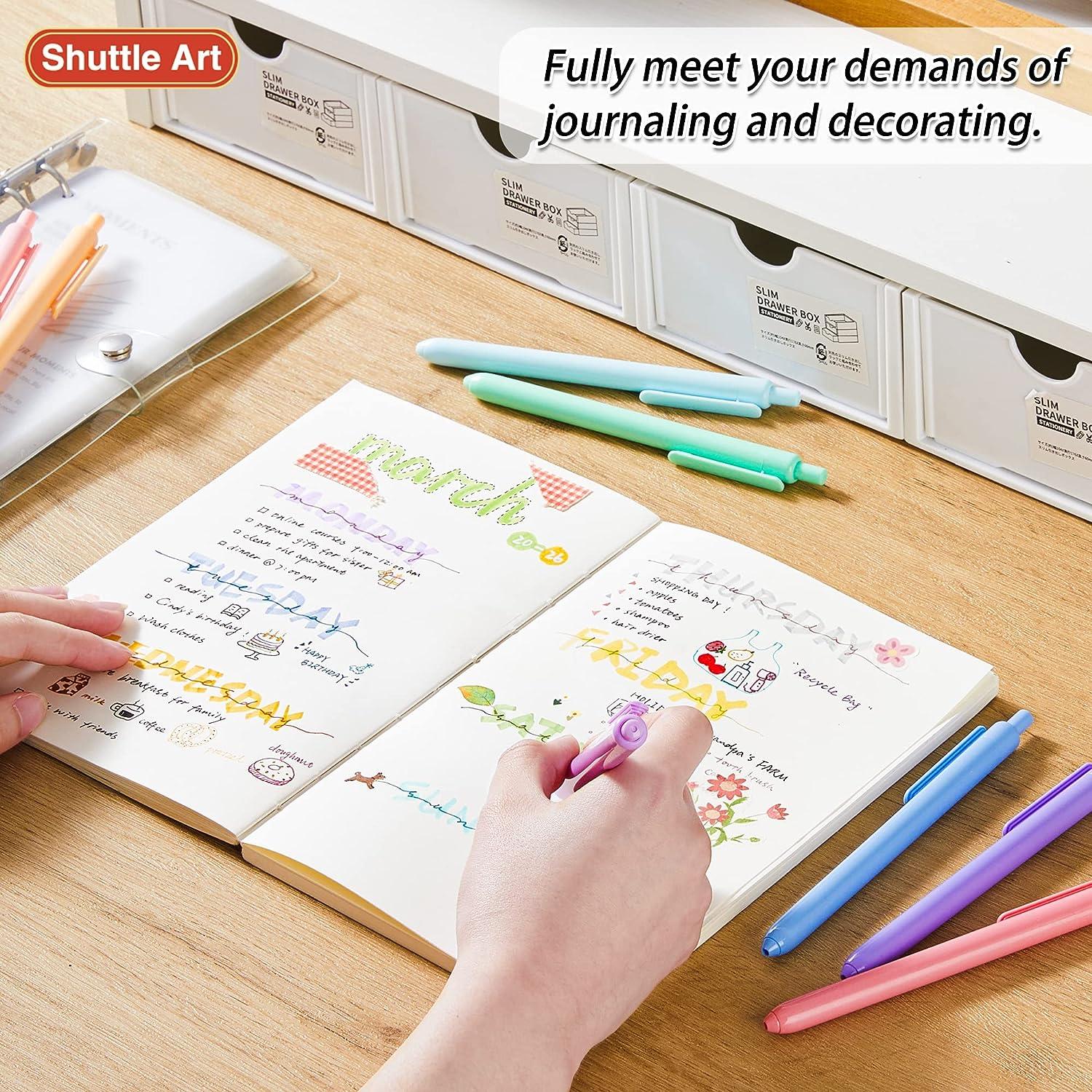 Shuttle Art Colored Gel Pens, 20 Colors Retractable Gel Ink Pens with Grip, Medium Point (0.7mm) Smooth Writing for Adults and Kids Writing Journaling