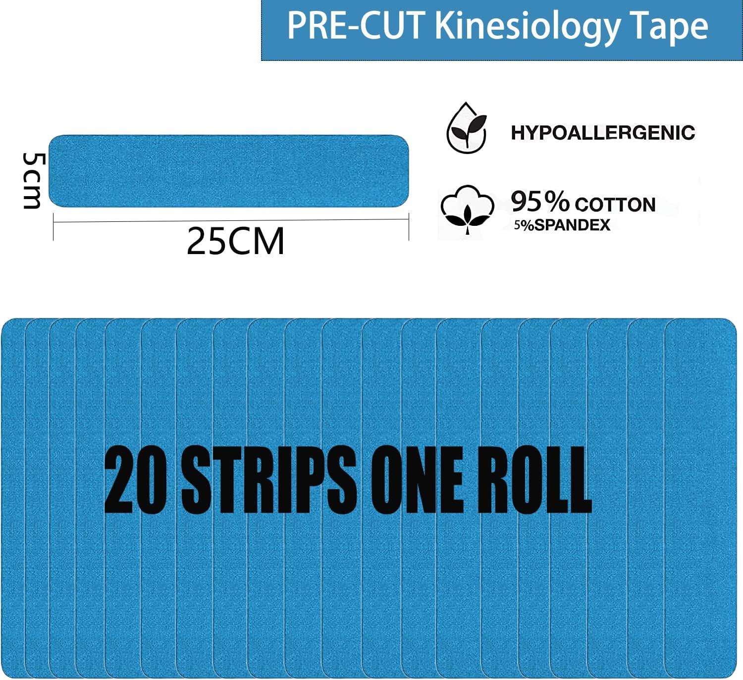 Kinesiology Tape Pro Athletic Sports (60 Precut Strips) Waterproof