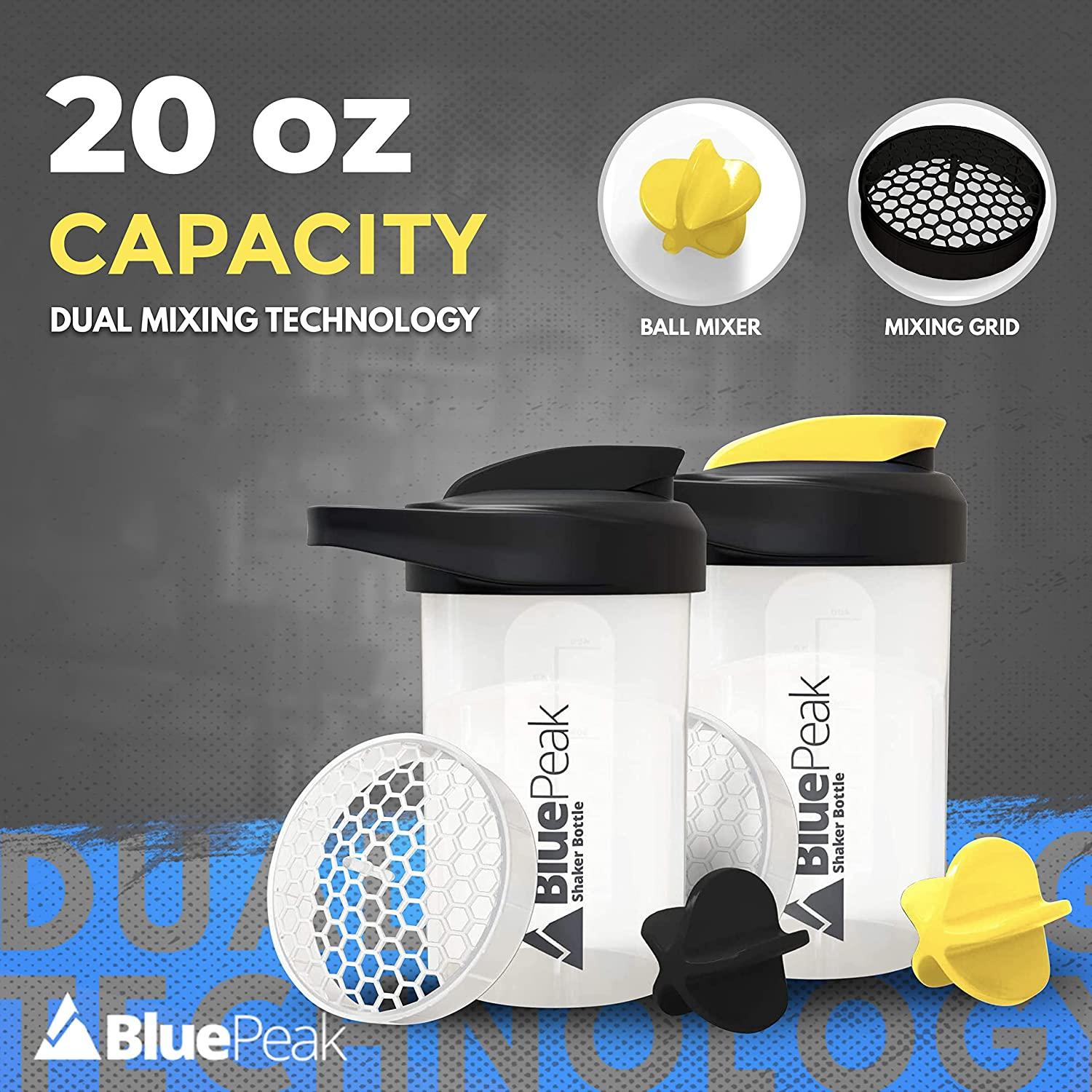 BluePeak Protein Shaker Bottle 2-Pack 28-Ounce