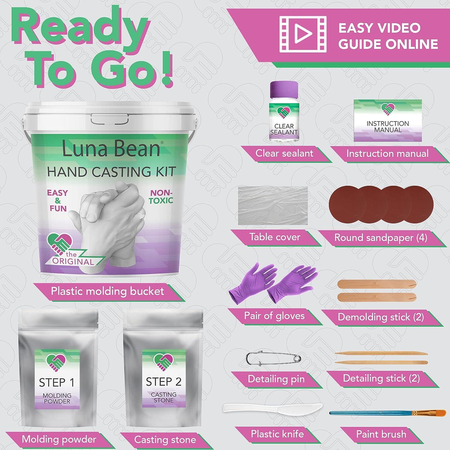 Luna Bean Hand Casting Kit Couples - Hand Mold Kit Anniversary DIY