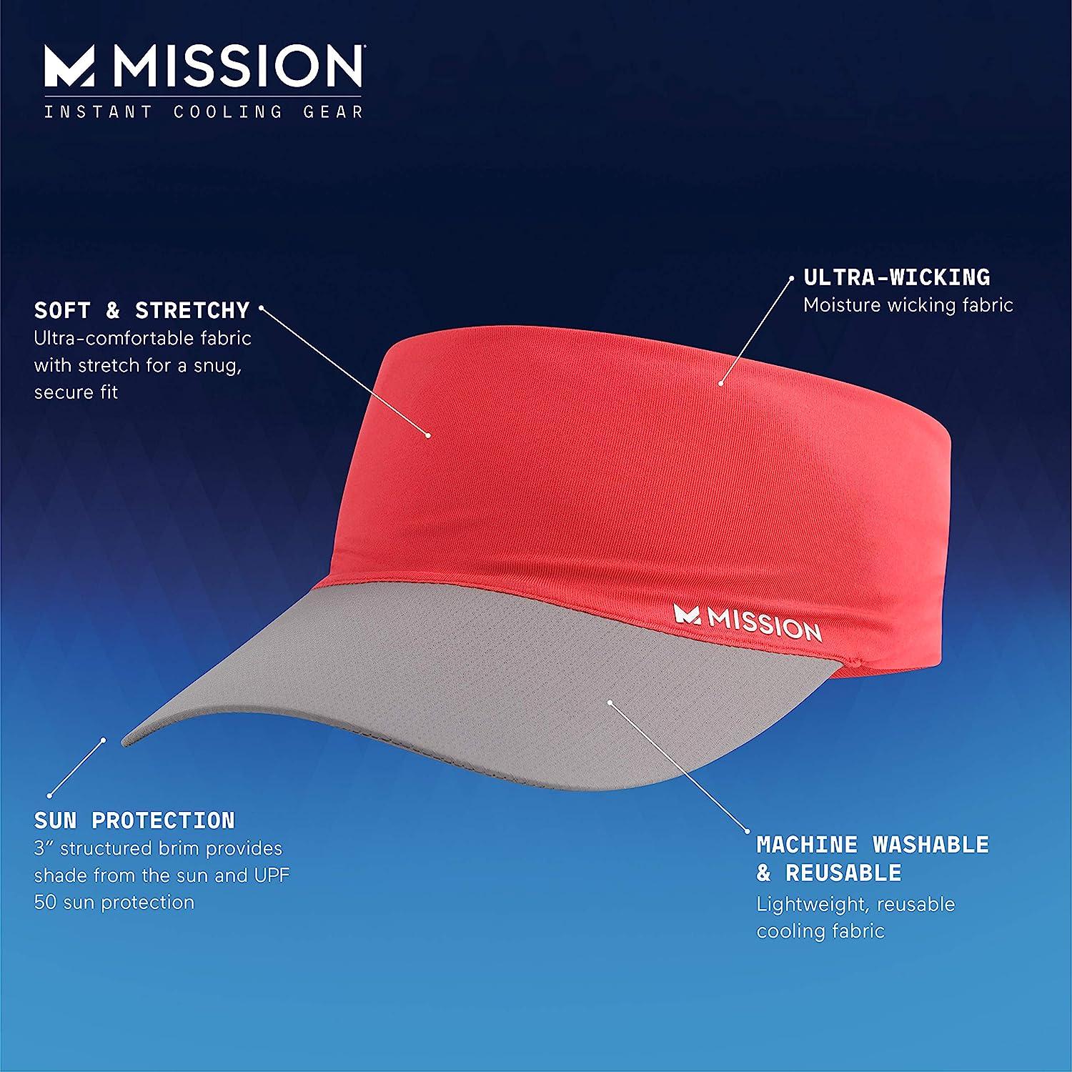 MISSION Cooling Stretchy Visor - Unisex Visor Hat for Men and Women, No  Slip Band, UPF 50 Sun Protection Visor Black