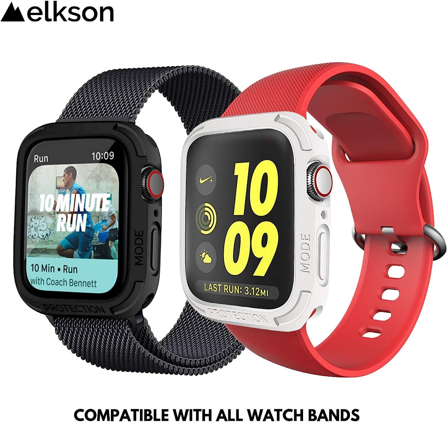 elkson Compatible with Apple Watch 44mm Bumper Case, Quattro