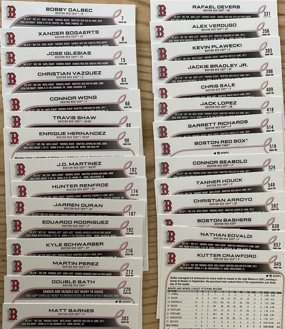 BOSTON RED SOX 2022 TOPPS TEAM SET