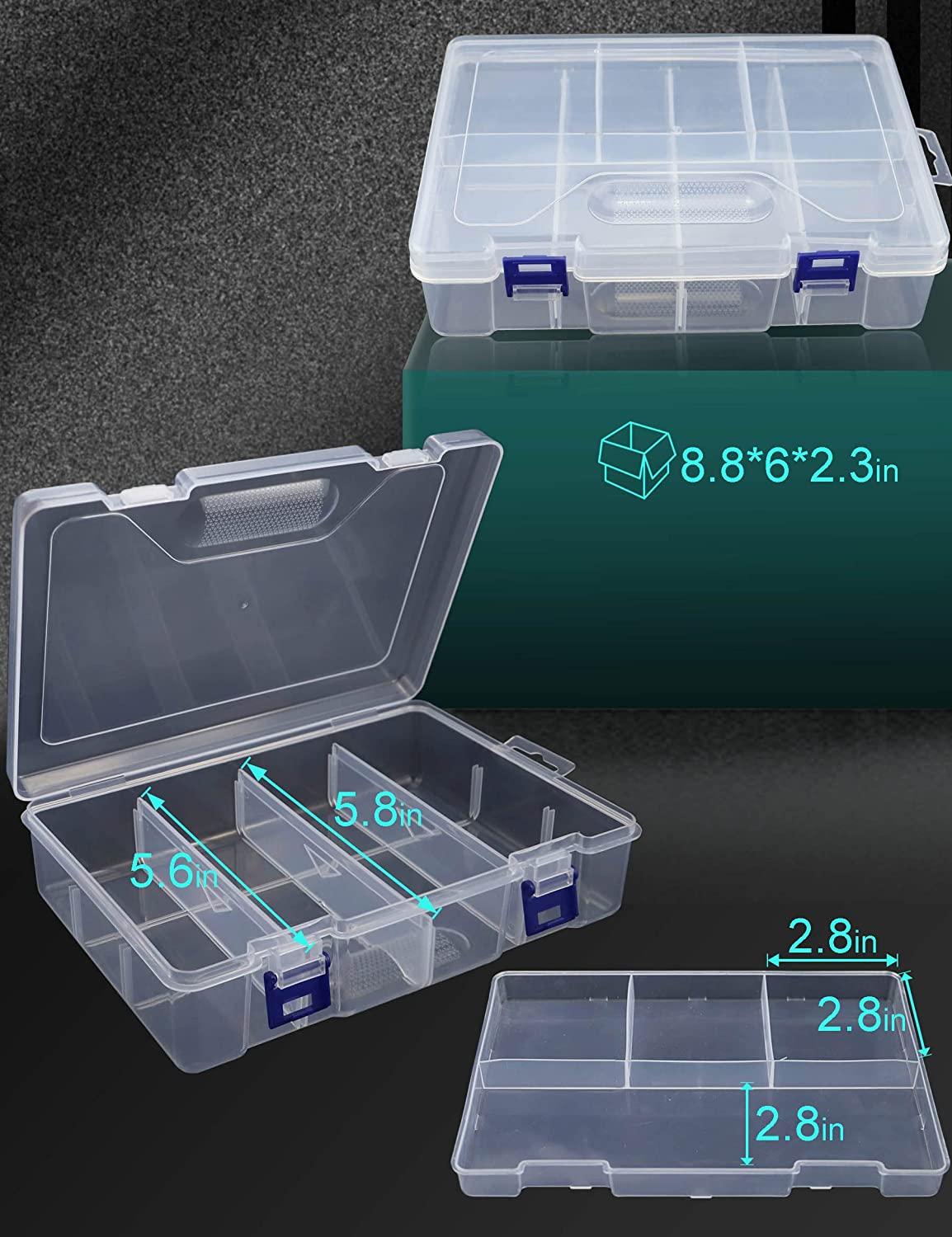 6 Pack Tackle Box Fishing Tackle Box Organizer Storage, Clear Fishing Box  Organizer with Movable Tray, Plastic Waterproof Compartment Organizer Box