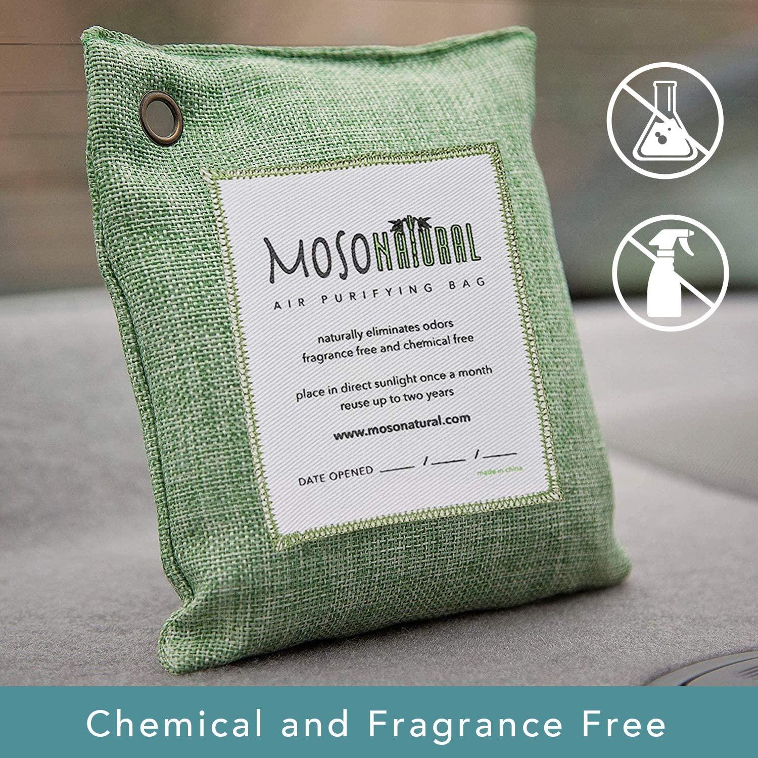 Moso Natural Air Purifying Bag. A Scent Free Odor Eliminator For Cars,  Trucks and SUVs. Premium Moso Bamboo Charcoal Odor Absorber. (Linen)